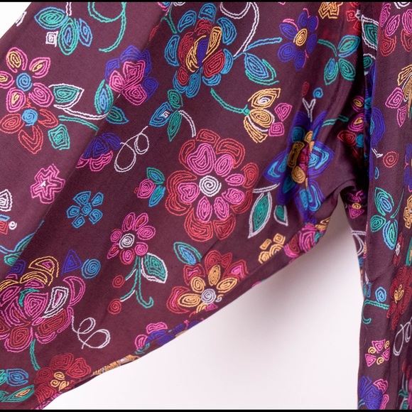 Vintage 80s Guess Marciano floral button down - Picture 4 of 7